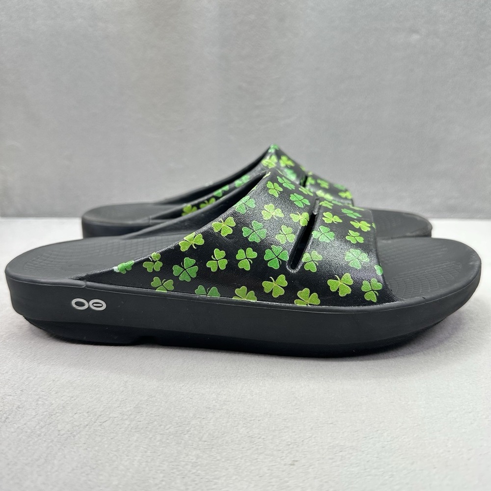OOFOS OOahh Limited Womens Size 11 Sandals Shamrock Recovery Lightweight Slides
